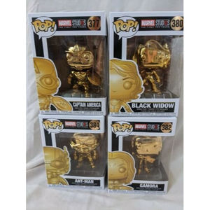 Funko pop Marvel Studios The First 10 years Gold  Chrome Ant-Man, Black Widow +